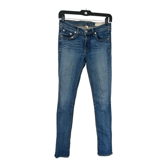 rag & bone Women's Blue Denim Preston Mid Rise Skinny Jeans Size 27 - Picture 1 of 7